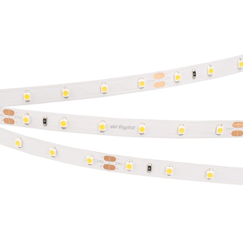 Лента светодиодная RT 2-5000 24V Cool 8K (3528, 300 LED, LUX) (Arlight, 4.8 Вт/м, IP20)