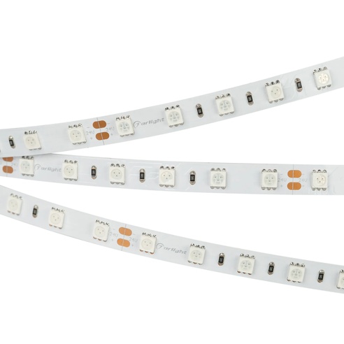 Лента светодиодная RT 2-5000 24V Pink 2x (5060, 300 LED, LUX) (Arlight, 14.4 Вт/м, IP20)