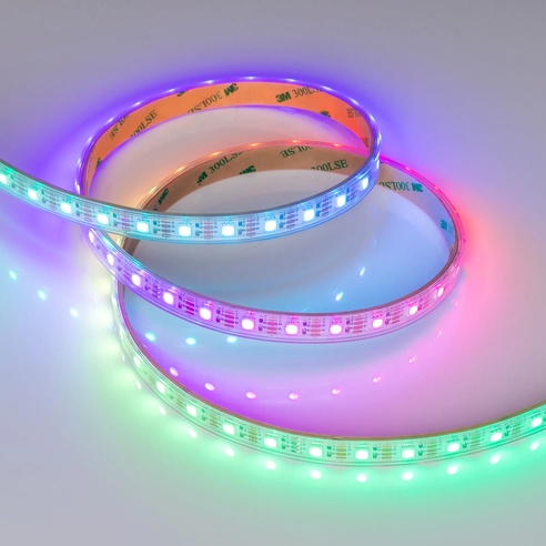 Лента светодиодная герметичная SPI-P-B60-12mm 12V RGB-PX1-BPT (8 W/m, IP66, 5060, 5m) (Arlight, бегущий огонь)