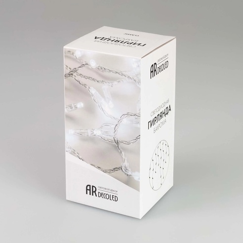 Светодиодная гирлянда ARD-EDGE-CLASSIC-2400x600-CLEAR-88LED-MILK-STD White (230V, 6W) (Ardecoled, IP65)