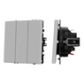 Механизм выключателя трехклавишный непроходной SWT-NOBE-MK03-SFPL-IS (230V, 10A) (Arlight, Никель)