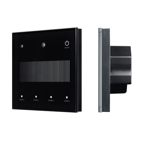 INTELLIGENT ARLIGHT Сенсорная панель SMART-DALI-301-11-1G-4SC-DIM-IN Black (BUS/24V, Touch, 2.4G) (IARL, IP20 Пластик, 5 лет)