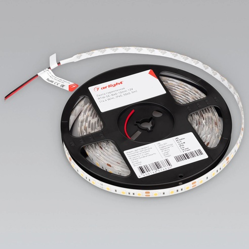 Лента светодиодная RTW 2-5000SE 12V Cool 2x (5060, 300 LED, LUX) (Arlight, 14.4 Вт/м, IP65)