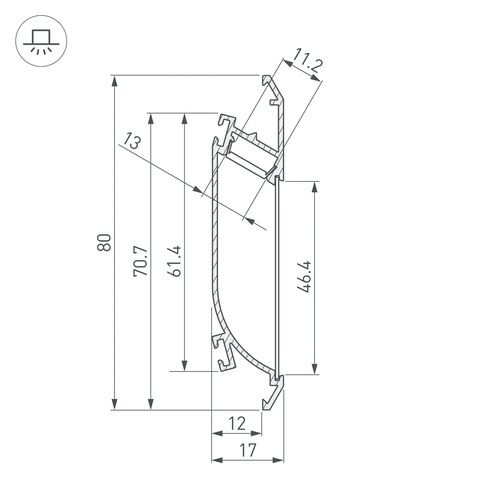 Профиль K-WALL-2000 ANOD (Arlight, Алюминий)