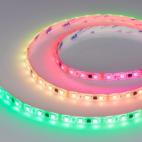 Лента светодиодная герметичная SPI-SE-B60-10mm 12V RGB-PX3-BPT (12 W/m, IP65, 5060, 5m) (Arlight, бегущий огонь)