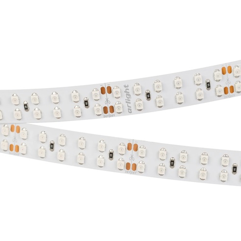 Лента светодиодная RT 2-5000 24V Red 2x2 (3528, 1200 LED, LUX) (Arlight, 19.2 Вт/м, IP20)