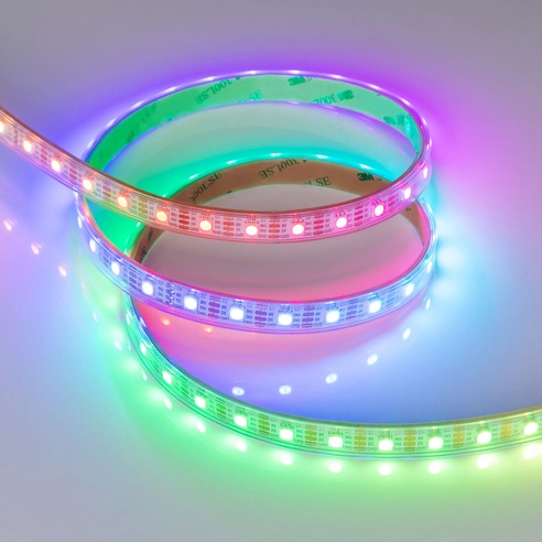 Лента светодиодная герметичная SPI-P-B60-12mm 5V RGB-PX1-BPT (12 W/m, IP66, 5060, 5m) (Arlight, бегущий огонь)