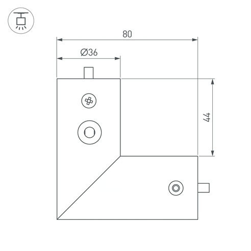 Соединитель профиля ROUND-D36-360-90 BLACK (Arlight, Металл)