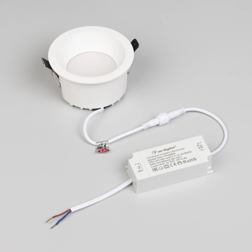 Светильник MS-DROP-BUILT-R105-14W Warm3000 (WH, 85 deg, 230V) (Arlight, IP54 Металл, 5 лет)