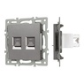 Механизм компьютерной розетки двойной SCT-MPC2-PL-GR (RJ-45, CAT6) (Arlight, -)