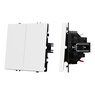 Механизм звонкового выключателя двухклавишный SWT-NOBE-MKR2-SFPL-WH (230V, 10A) (Arlight, Белый кварц)