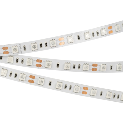 Лента светодиодная RT 2-5000 12V Blue 2x (5060, 300 LED, LUX) (Arlight, 14.4 Вт/м, IP20)