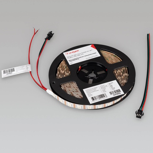 Лента светодиодная SPI-B60-10mm 5V RGB-PX1-BPT (12 W/m, IP20, 5060, 5m) (Arlight, бегущий огонь)