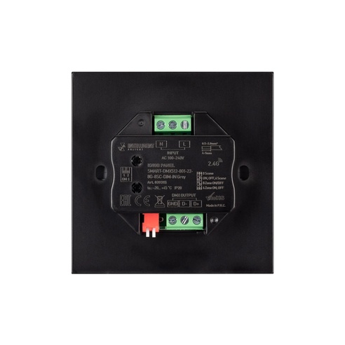 INTELLIGENT ARLIGHT Кнопочная панель SMART-DMX512-801-22-8G-8SC-DIM-IN Grey (230V, 2.4G) (IARL, IP20 Пластик, 5 лет)