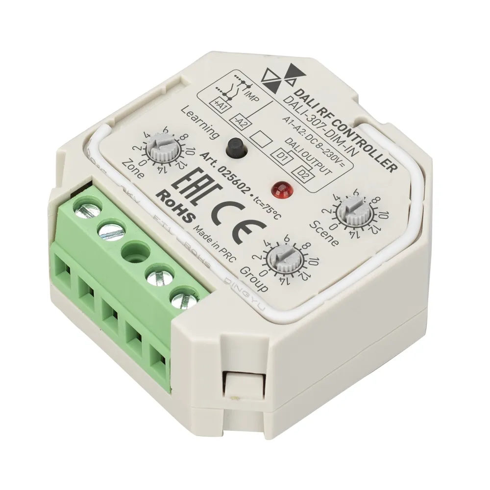 INTELLIGENT ARLIGHT Конвертер RF-сигнала DALI-307-DIM-IN (DALI-BUS, RF, PUSH) (IARL, Пластик) - изображение товара