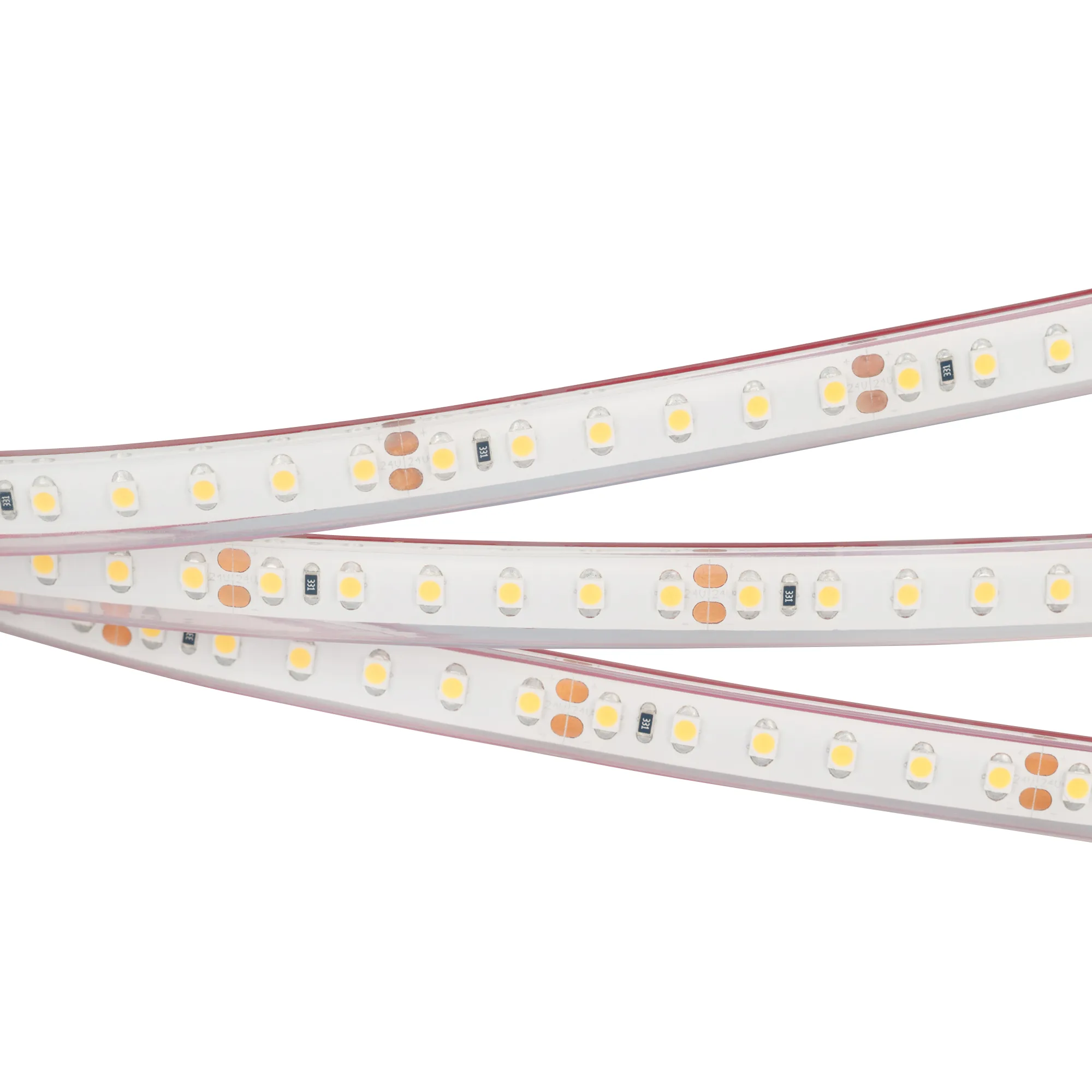 Лента светодиодная RTW 2-5000PGS 24V Cool 2x (3528, 600 LED, LUX) (Arlight, 9.6 Вт/м, IP67)