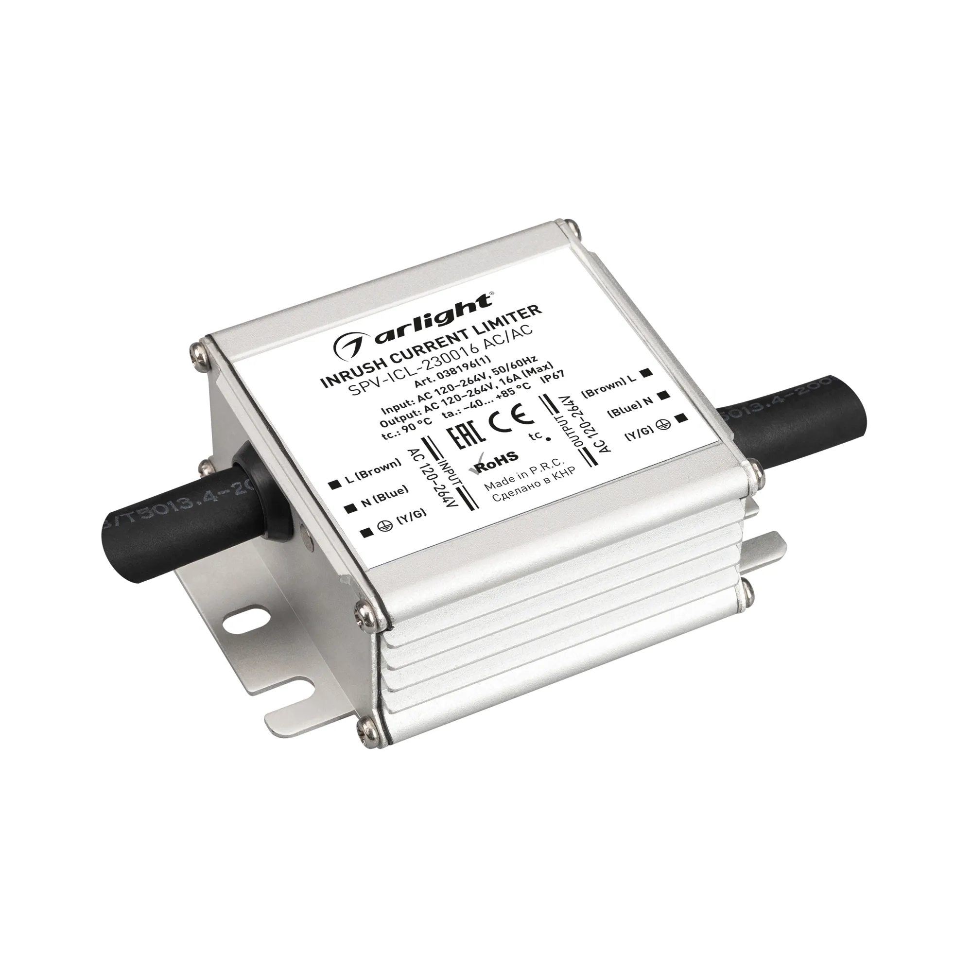 Ограничитель пускового тока SPV-ICL-230016 AC/AC (120-264V, 16A) (Arlight, IP67 Металл, 5 лет) - изображение товара