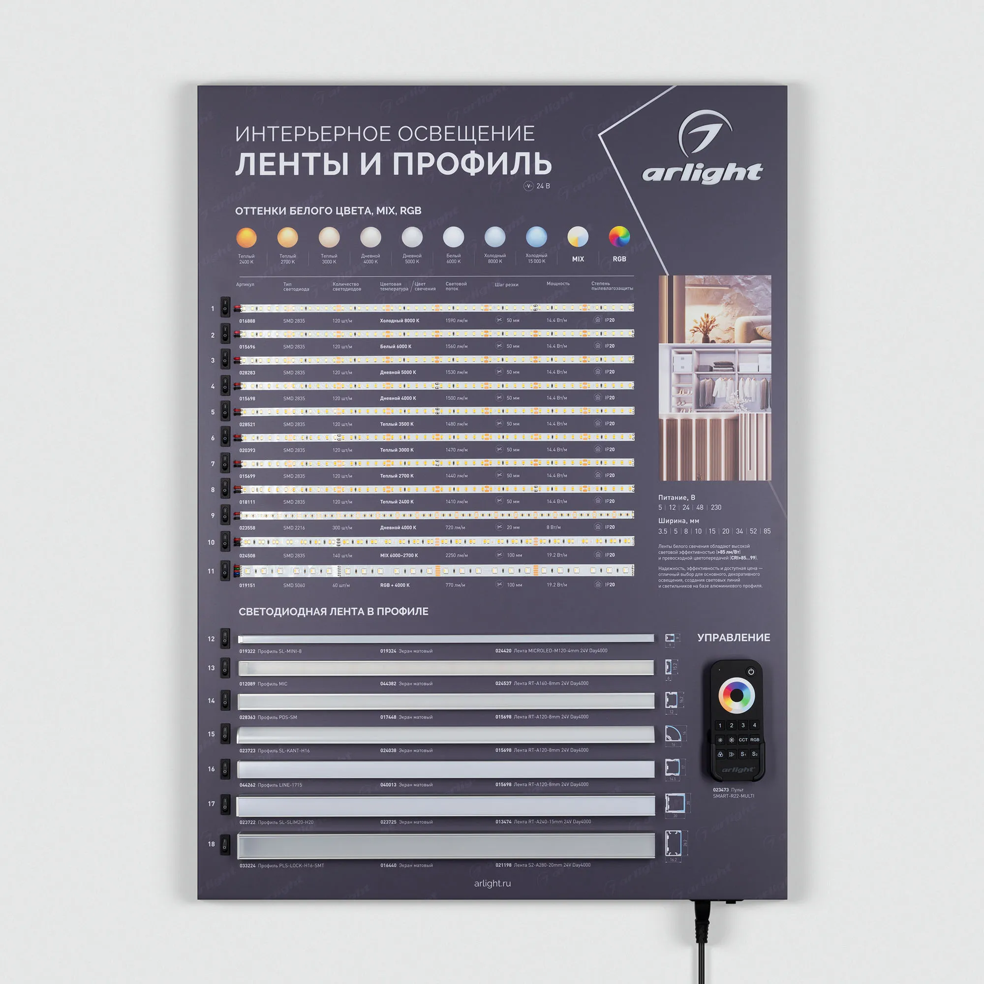 Стенд Ленты и Профиль ARL-COMBO-01-830х600mm (230V) (Arlight, -)