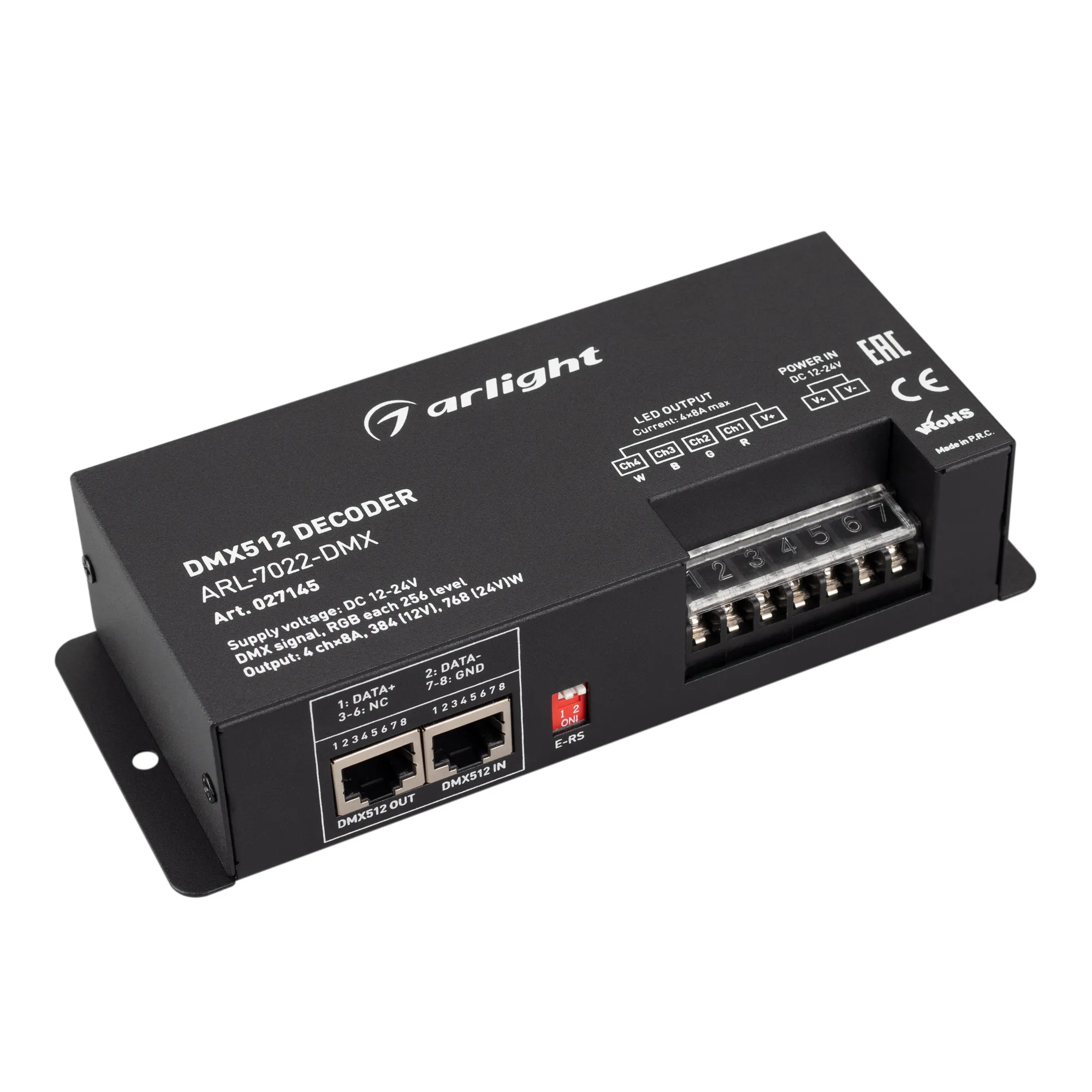Декодер ARL-7022-DMX (12-24V, 4x8A, DMX512, XLR3) (Arlight, IP20 Металл, 3 года) - изображение товара