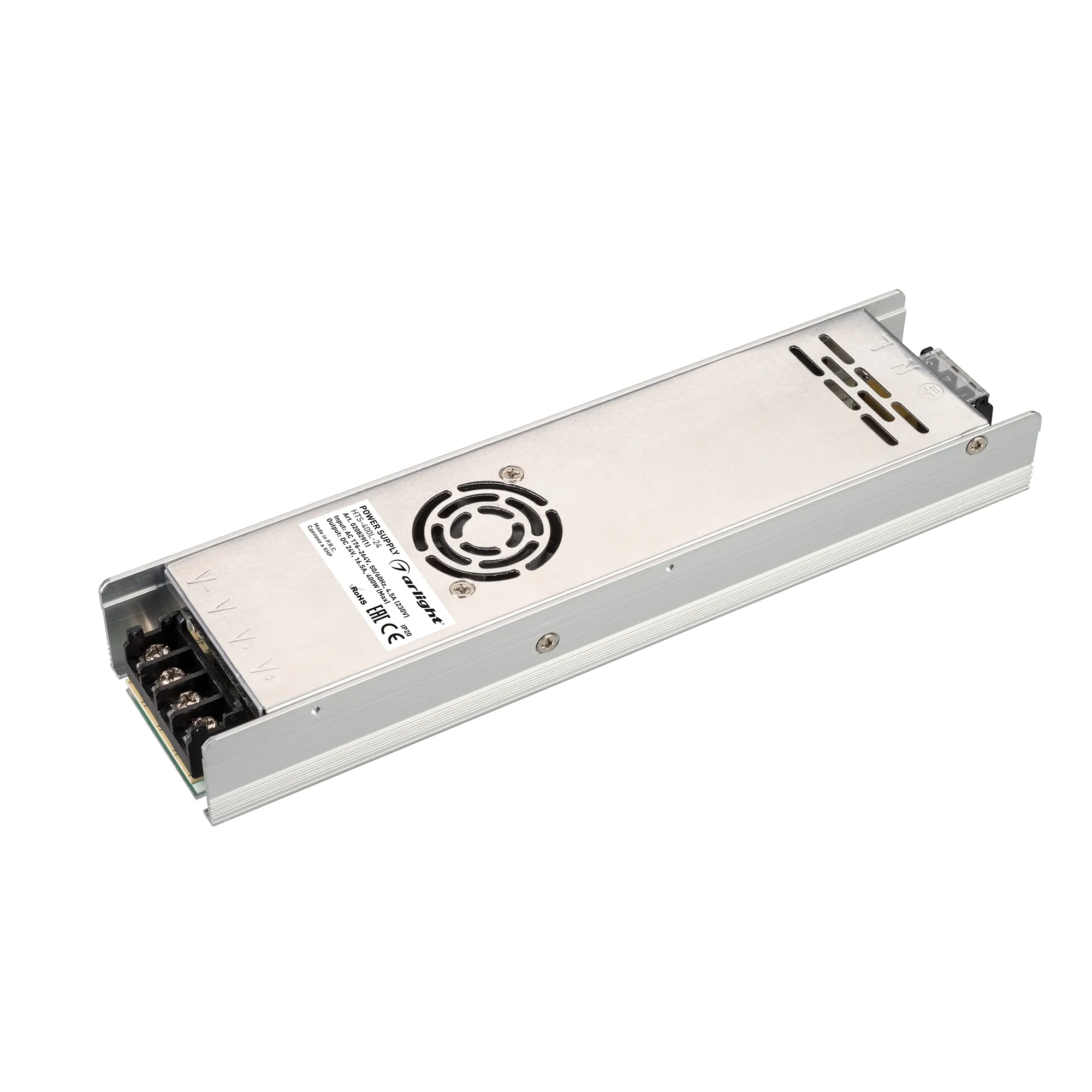 Блок питания HTS-400L-24 (24V, 16.5A, 400W) (Arlight, IP20 Сетка, 3 года) - изображение товара