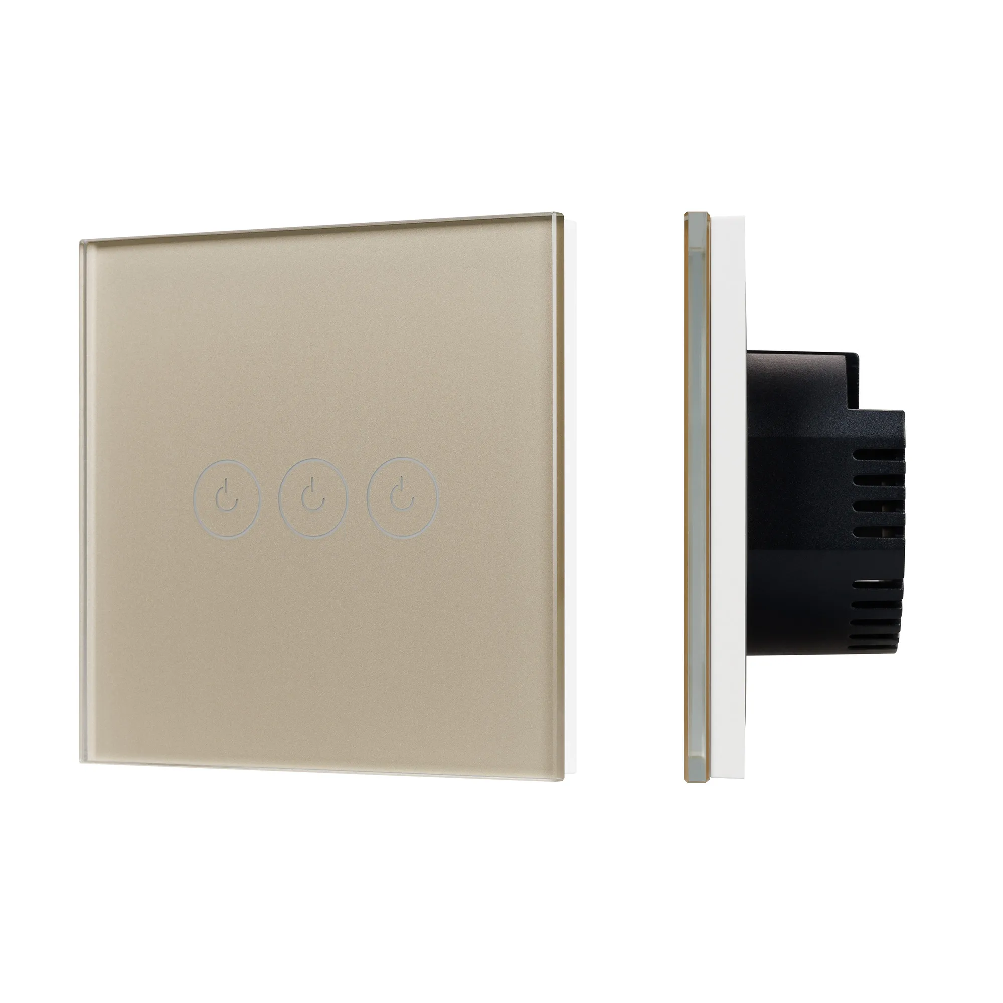 Выключатель сенсорный SWT-OMALI-S03-ZB-GD (250V, 10A, Zigbee) (Arlight, Стекло) - изображение товара