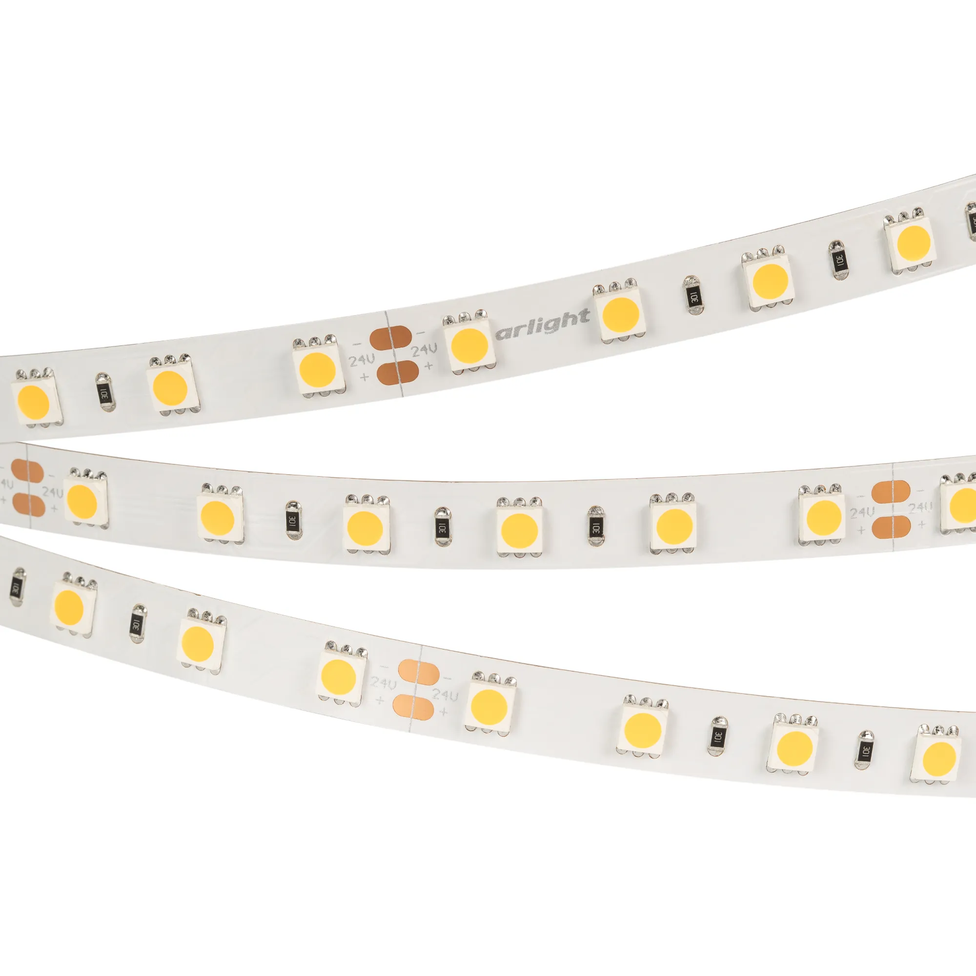 Лента светодиодная RT-B60-10mm 24V Warm2700 (14.4 W/m, IP20, 5060, 5m) (Arlight, 14.4 Вт/м, IP20)