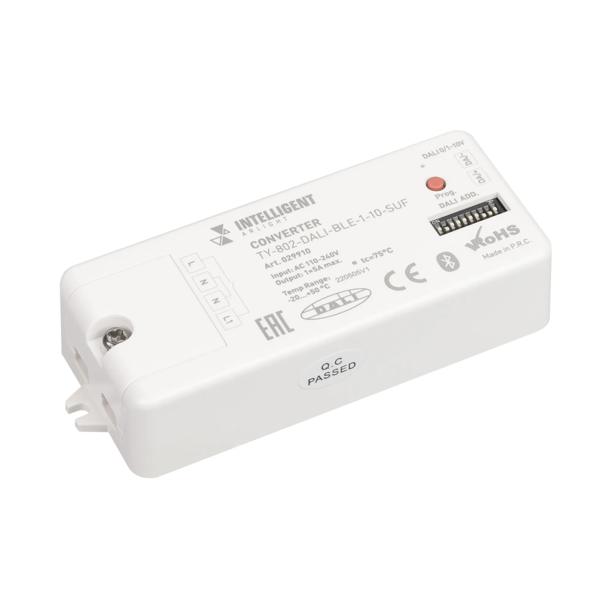 INTELLIGENT ARLIGHT Конвертер TY-802-DALI-BLE-1-10-SUF (230V, 10A, DALI, 0-10V) (IARL, IP20 Пластик, 3 года) - изображение товара