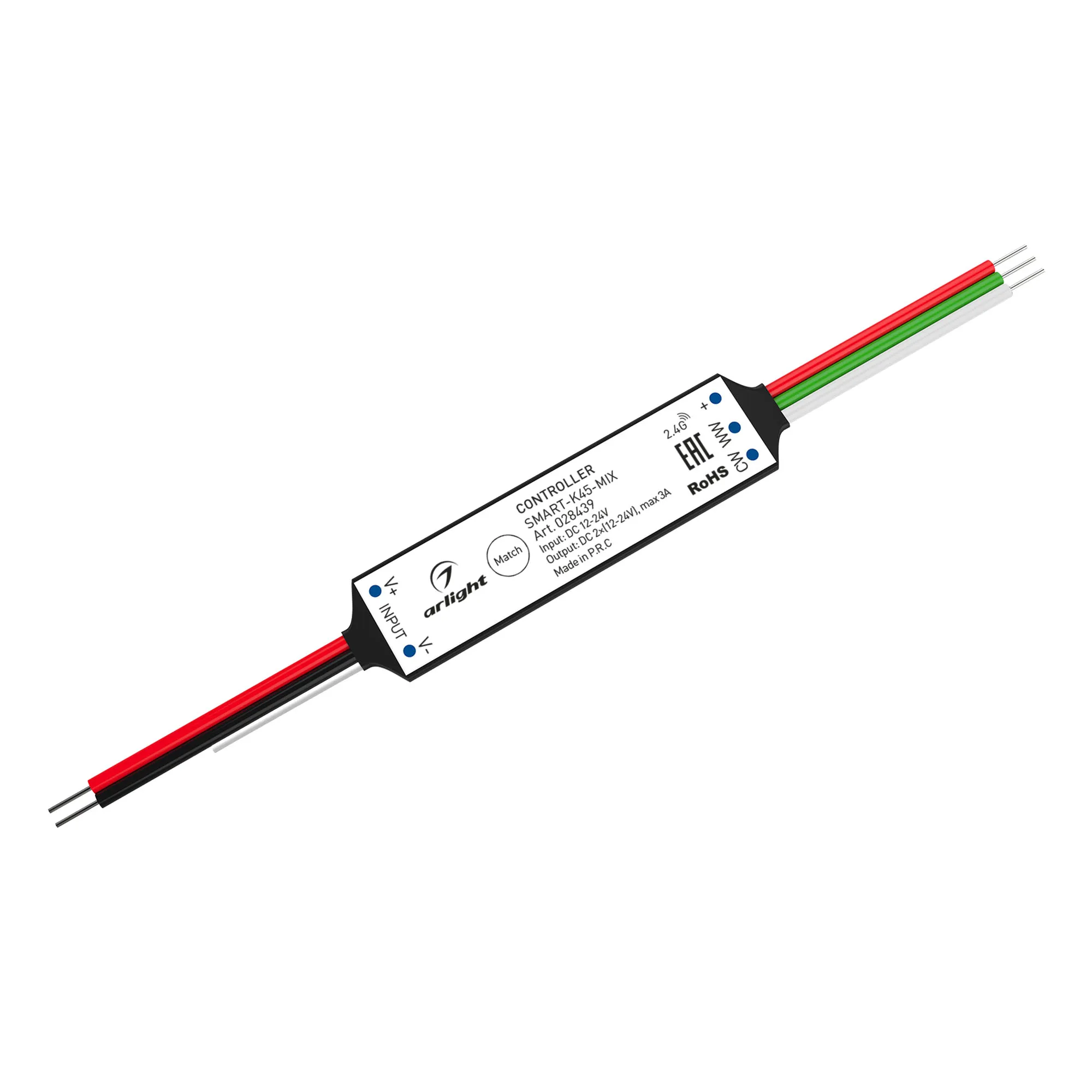 Контроллер SMART-K45-MIX (12-24V, 2x1.5A, 2.4G) (Arlight, IP20 Пластик, 5 лет) - изображение товара