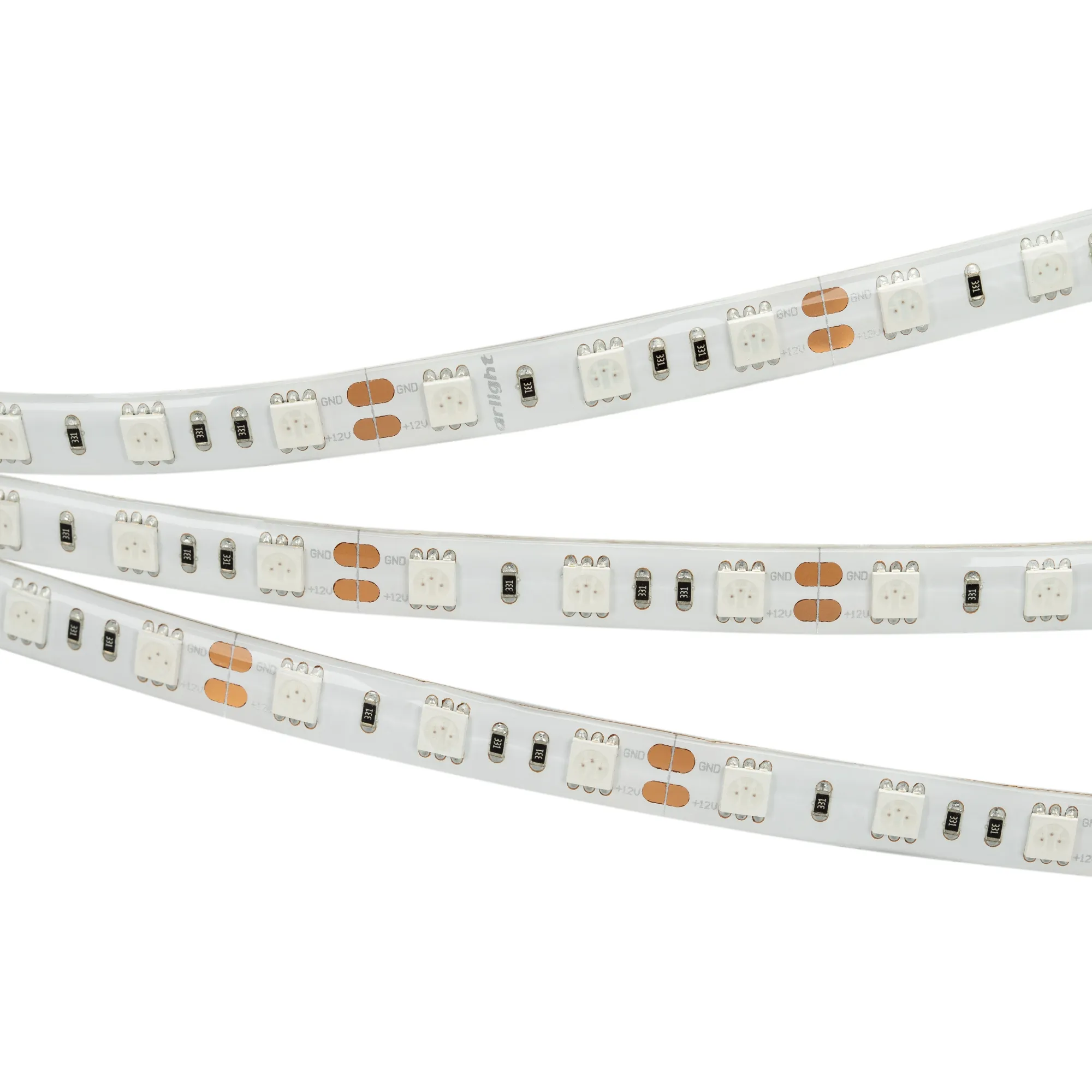 Лента светодиодная RTW 2-5000SE 12V Yellow 2x (5060, 300 LED, LUX) (Arlight, 14.4 Вт/м, IP65)