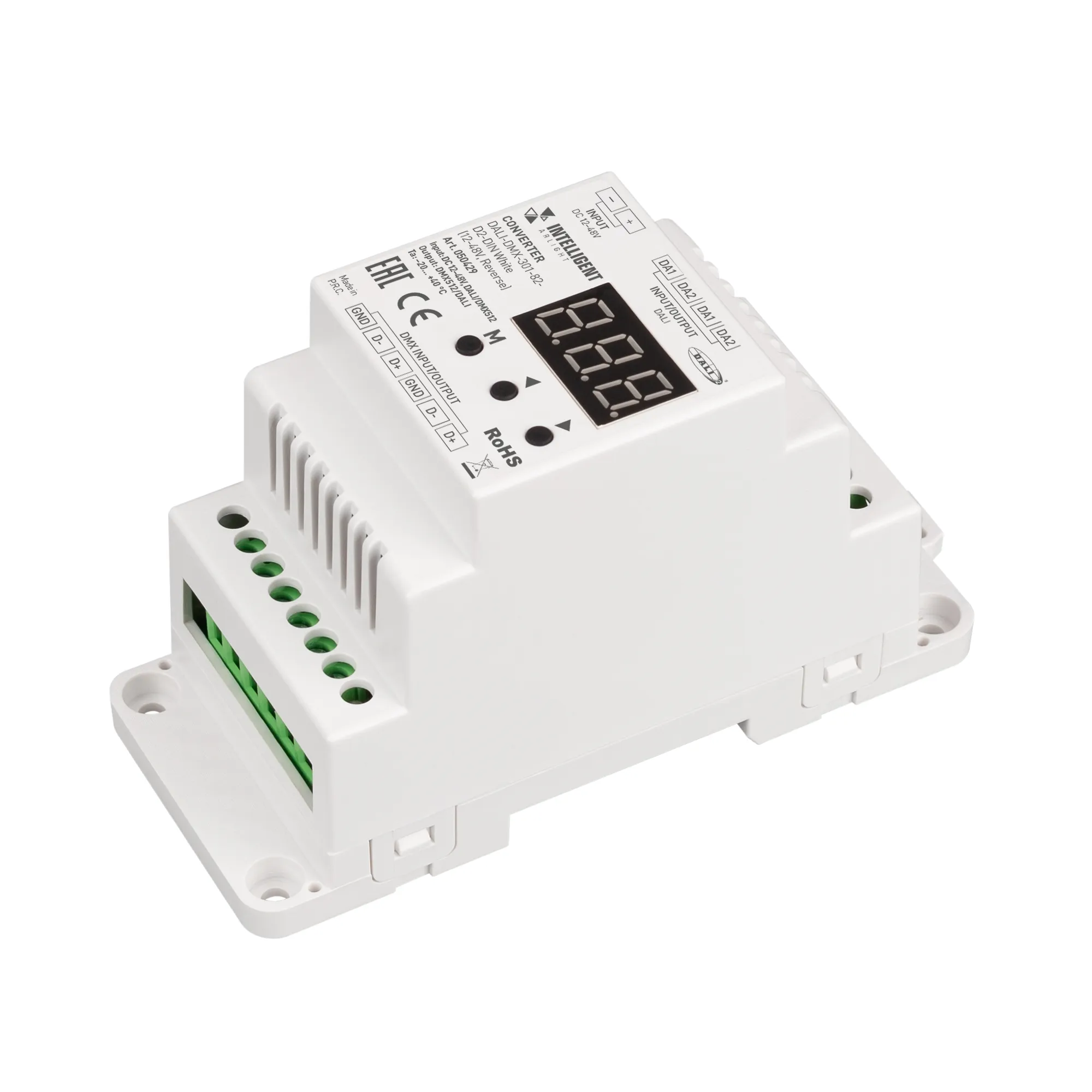 INTELLIGENT ARLIGHT Конвертер DALI-DMX-301-82-D2-DIN White (12-48V, Reverse) (IARL, IP20 Пластик, 5 лет) - изображение товара