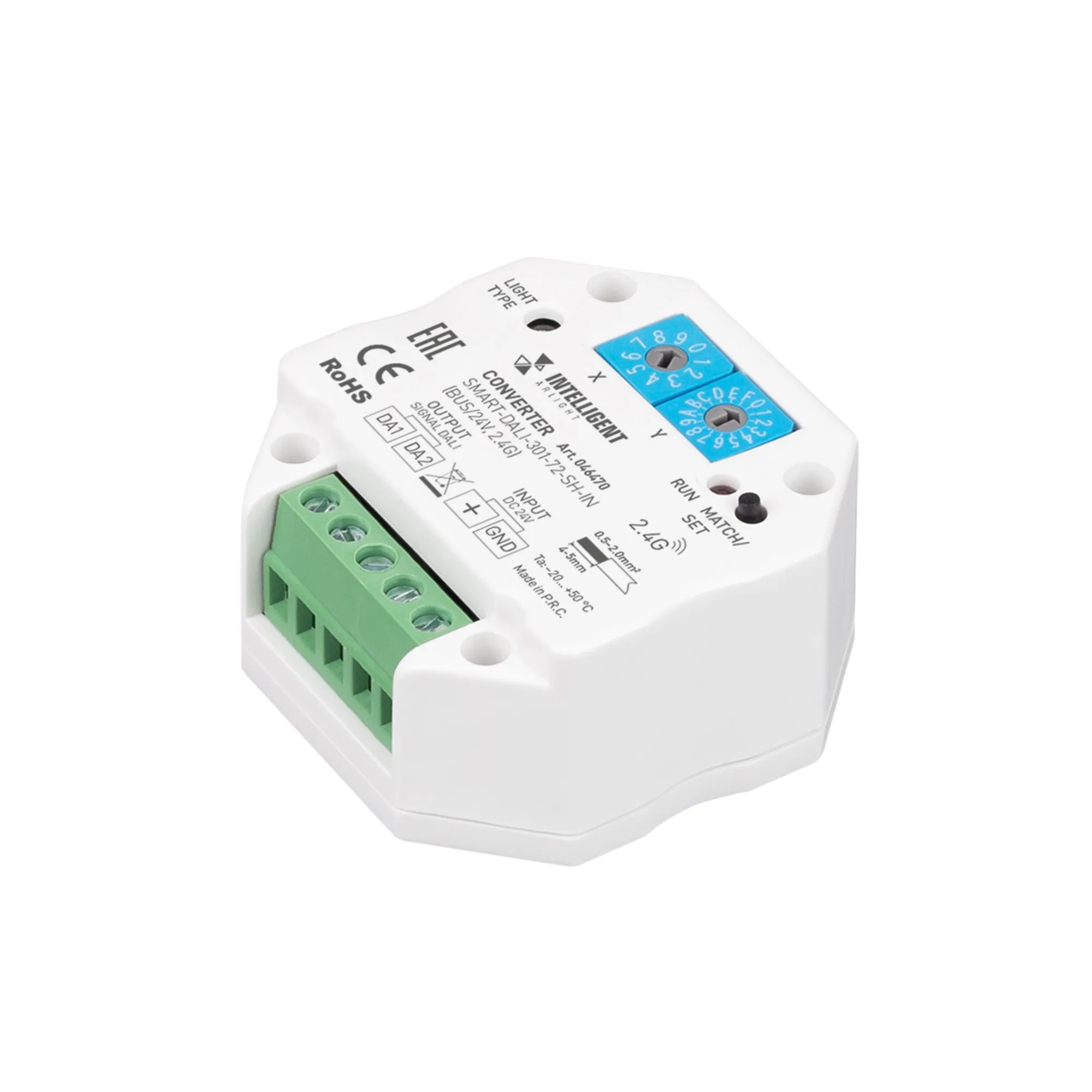 INTELLIGENT ARLIGHT Конвертер SMART-DALI-301-72-SH-IN (BUS/24V, 2.4G) (IARL, IP20 Пластик, 5 лет) - изображение товара