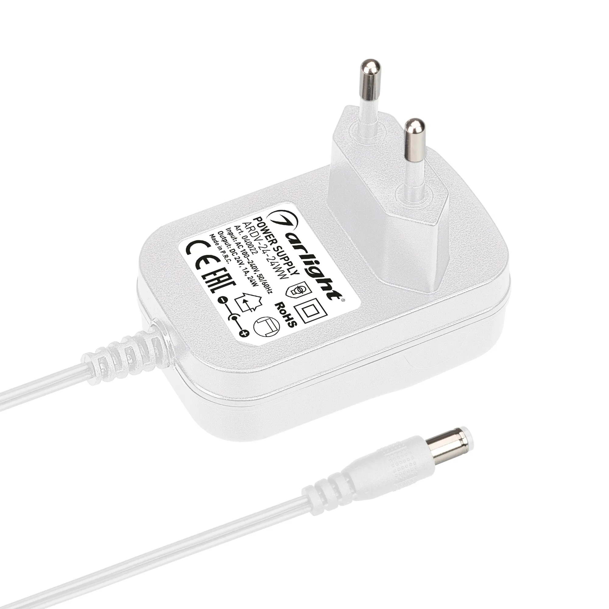 Блок питания ARDV-24-24WW (24V, 1A, 24W) (Arlight, Адаптер, 3 года) - изображение товара