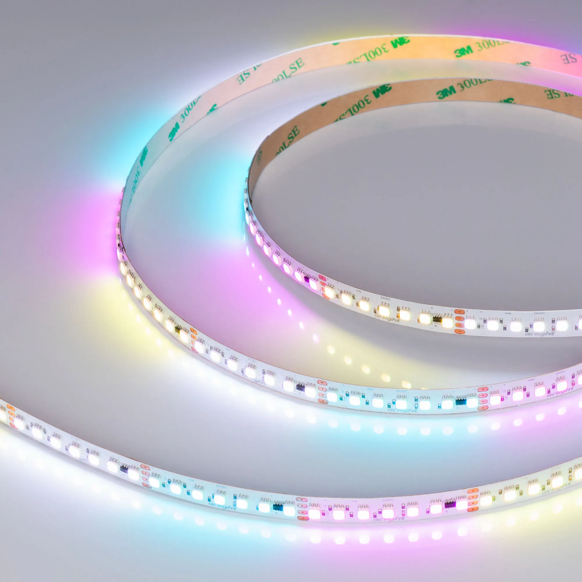 Лента светодиодная SPI-F140-10mm 24V RGB-PX7-BPT (22 W/m, IP20, 3535, 5m) (Arlight, бегущий огонь) - изображение товара