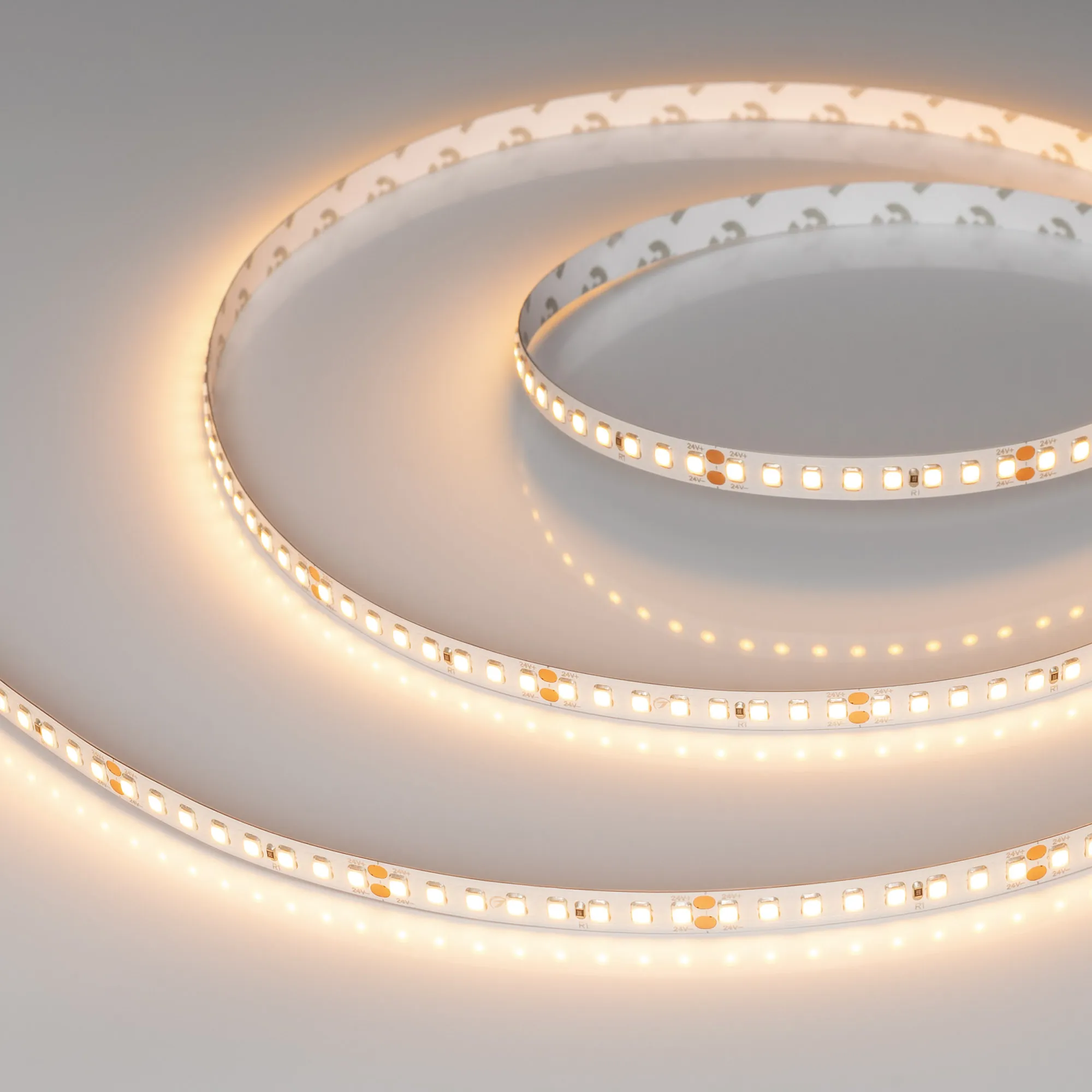 Лента светодиодная RT-A160-8mm 24V Warm2700 (12 W/m, IP20, 2835, 5m) (Arlight, 12 Вт/м, IP20) - изображение товара
